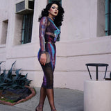 Aesthetic Body Printing Midi Dress