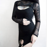 Gothic Lady Micro Turtleneck Tops