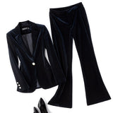 Two Piece Velvety Bell-bottom Suits