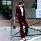 Two Piece Velvety Bell-bottom Suits