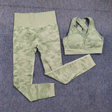 Camouflage Three-piece Workout Set