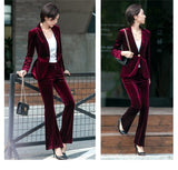 Two Piece Velvety Bell-bottom Suits
