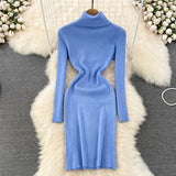 Elegant Turtleneck Knit Bodycon Dress