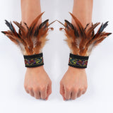 Punk Gothic Feather Wrist Cuff