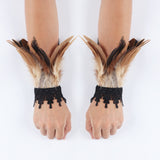 Punk Gothic Feather Wrist Cuff