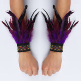 Punk Gothic Feather Wrist Cuff