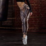 Push Up Leggings shiny Women Polyester Ankle-Length high waist sexy leggings Snake Skin Printing Breathable fitness legging