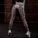 Push Up Leggings shiny Women Polyester Ankle-Length high waist sexy leggings Snake Skin Printing Breathable fitness legging