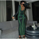 3D Maxi Bodycon Dress