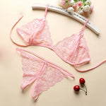 3pcs Set Transparent Lace Set