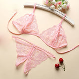 3pcs Set Transparent Lace Set