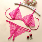 3pcs Set Transparent Lace Set