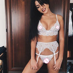 3pcs Set Transparent Lace Set