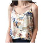 Casual V-Neck Printed Sleeveless Blouse