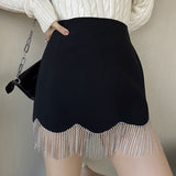 Patchwork Chain Minskin High-waisted Skirt