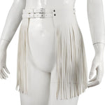 Adjustable Faux Leather Waistband Fringe