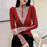 Hollow Mesh Sparkly Blouse