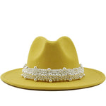 Balinese Casual Women Pearl Felt Hat