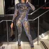 Sexy Mesh Rhinestone Jumpsuit