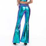 Sexy Leather Metallic Pants