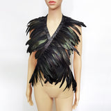 Iridescent Rooster Feather Shawl