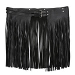 Adjustable Faux Leather Waistband Fringe