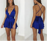 Sexy Strap Satin Backless Dress