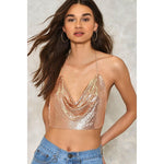 Sexy Shiny Metallic Crop Top