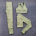 Camouflage Three-piece Workout Set