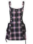 Gothic Plaid Bandage Vintage Dress