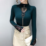 Lace Patchwork Hollow Long Sleeve