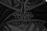 Gothic Black Velvety Crop Jacket