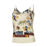 Casual V-Neck Printed Sleeveless Blouse