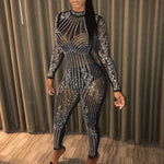 Sexy Mesh Rhinestone Jumpsuit