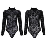 See-through Mesh High Neck Bodysuit