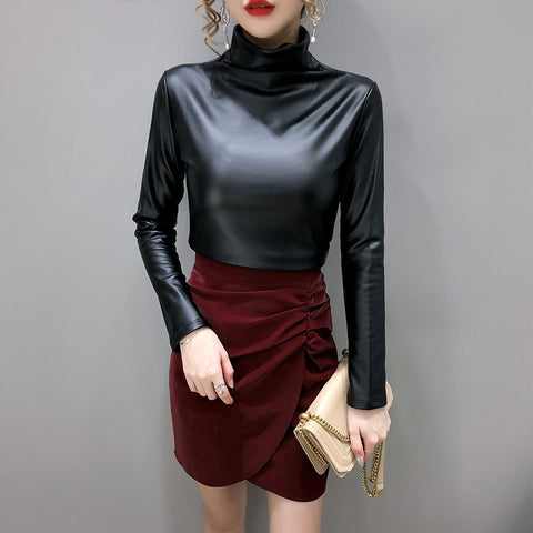 Turtleneck Long Sleeve Pullover Top