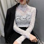 Lace Turtleneck Long Sleeve Top