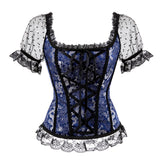 Sexy Off-Shoulder Sleeves Lace Embroidered Corset