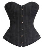 Sexy Black Striped Overbust Corset