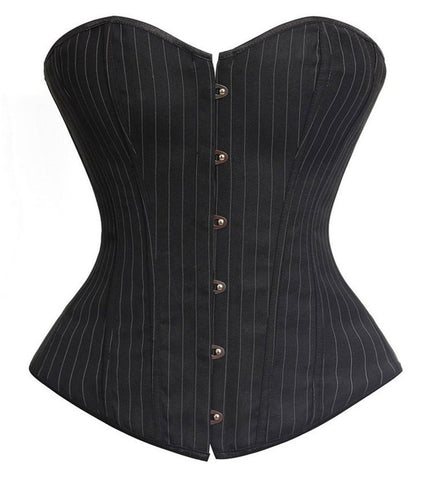 Sexy Black Striped Overbust Corset