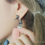 Long Tail Leopard Cat Stud Earrings