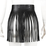 Adjustable Faux Leather Waistband Fringe