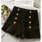 High Waist Corduroy Shorts