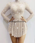 Long Sleeve Mesh Rhinestones Bodysuit