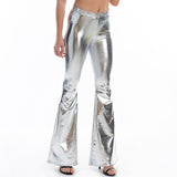 Sexy Leather Metallic Pants