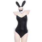 Sexy Cute Bunny Girl Faux Leather Costume