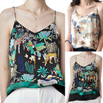 Casual V-Neck Printed Sleeveless Blouse