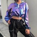 Long Sleeve Holographic Hooded Jacket