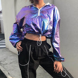 Long Sleeve Holographic Hooded Jacket