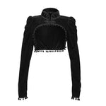 Gothic Black Velvety Crop Jacket